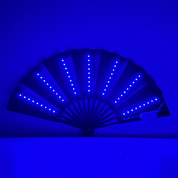 LED Glowing Rave Folding Hand Fan - Blue