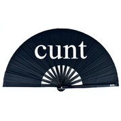 Large Rave Folding Hand Fan - Cunt