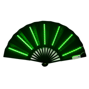 LED Glowing Rave Folding Hand Fan - Green