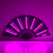 LED Glowing Rave Folding Hand Fan - Pink