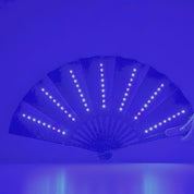 LED Glowing Rave Folding Hand Fan - Blue