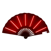 LED Glowing Rave Folding Hand Fan - Red