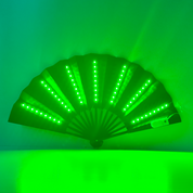 LED Glowing Rave Folding Hand Fan - Green
