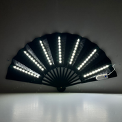 LED Glowing Rave Folding Hand Fan - White